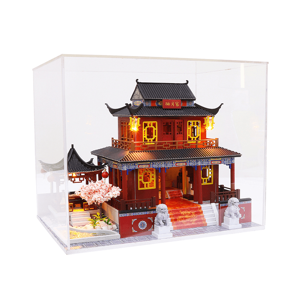 Hongda M909Z DIY Cabin Sansheng III Handmontiertes Puppenhaus-Modellspielzeug