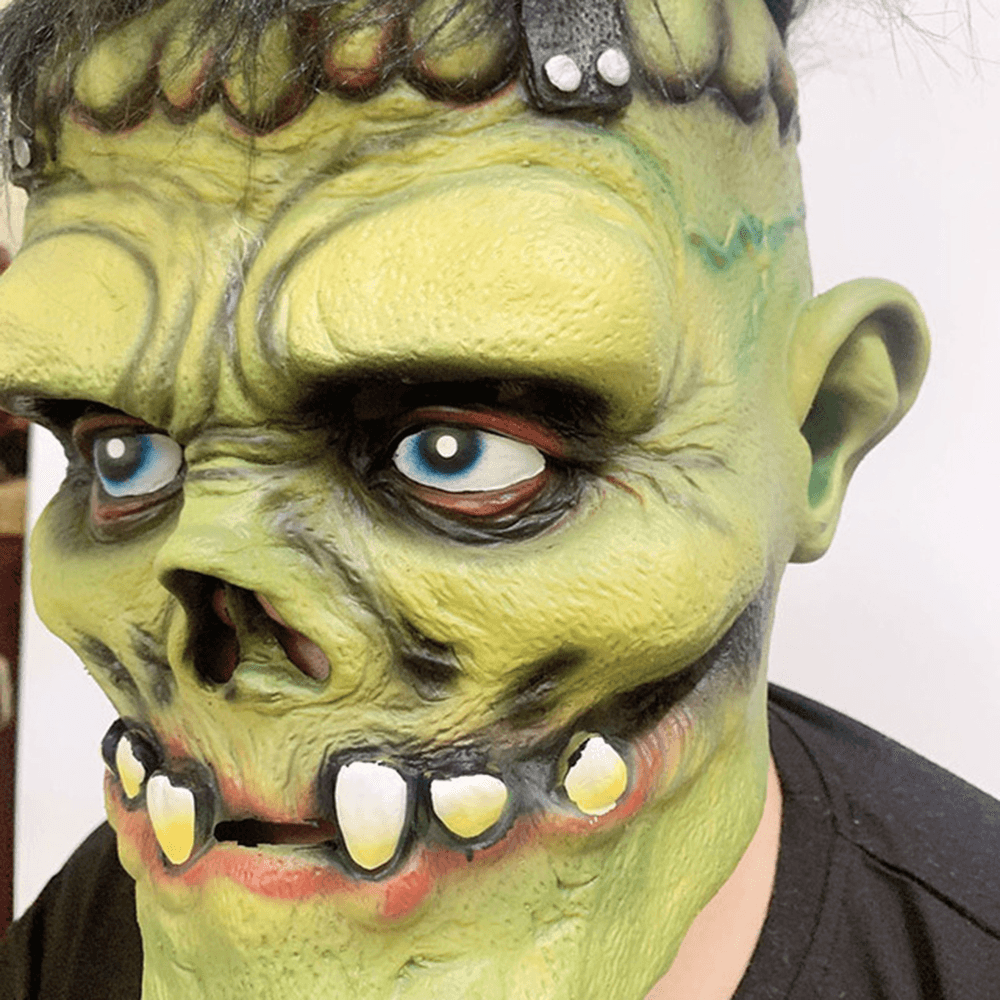 Gruselige grüne Zombie-Gesichtsmaske für Halloween-Spielzeug