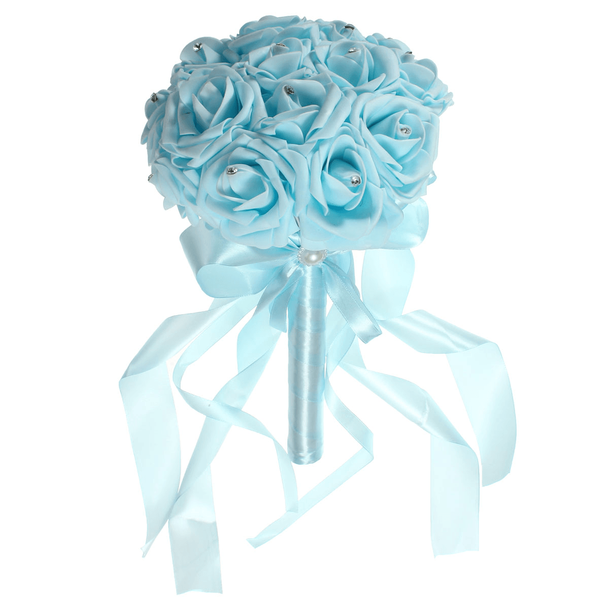 Crystal Artificial Foam Rose Flower Bridesmaid Bouquet Bridal Wedding Decorations