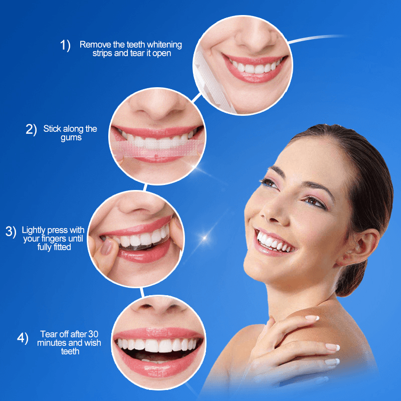 14 Stücke/7 Paar 3D Gel Zahnweiß-streifen Weißen Zahn Dental Kit Oral Hygiene Pflege Streifen für Falsche zähne Veneers Zahnarzt Seks