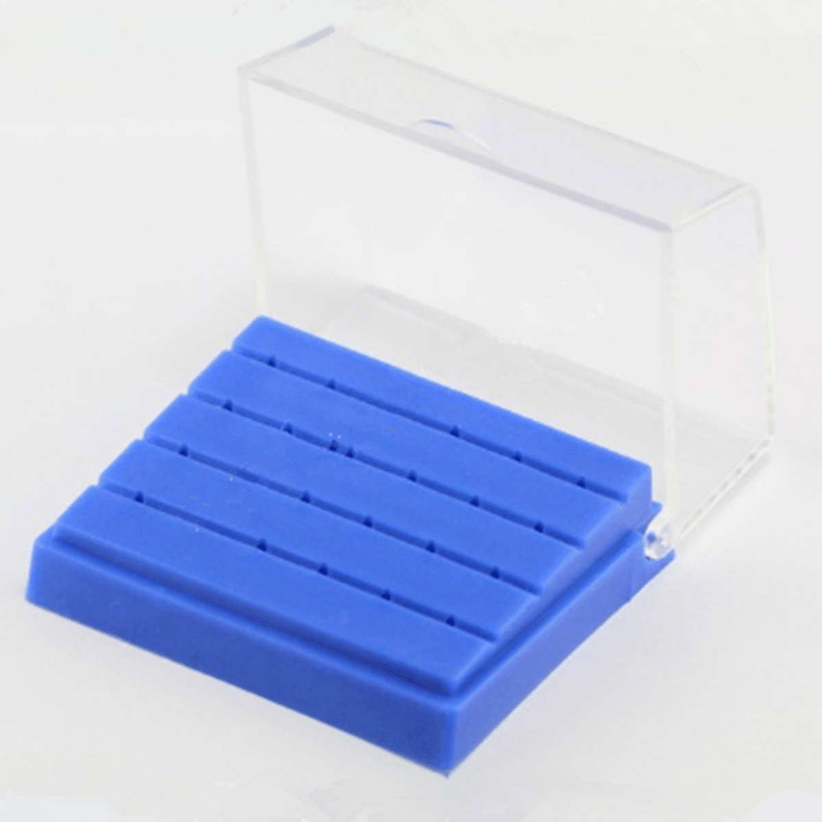 24 Holes Dental Bur Holder Disinfection Carbide Burs Block Drills Case Box