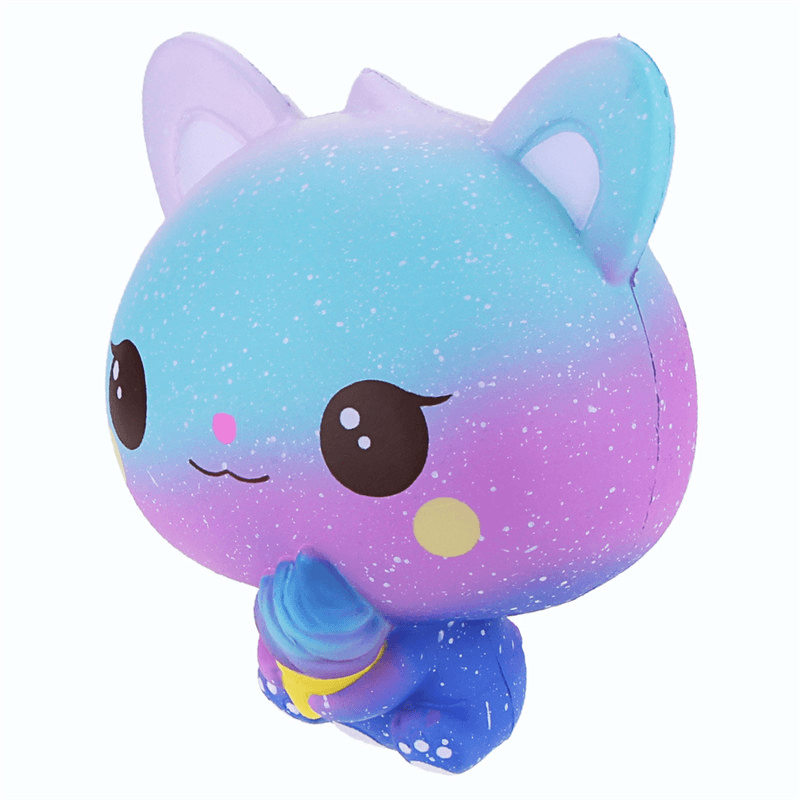 Vlampo Squishy Jumbo Kitten Holding Ice Cream 15CM Licensed Slow Rising with Packaging Collection Gift Toy