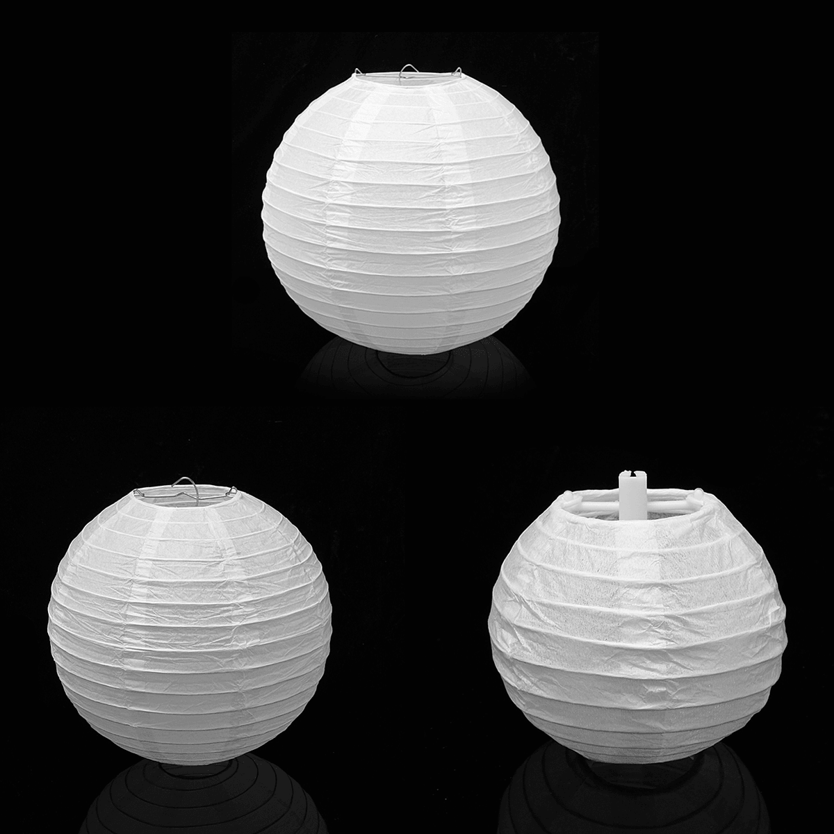 10Pcs 4"/8"/12"/16" Lot White Color Paper Lanterns Wedding Party Decorations US