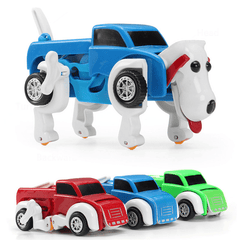 Automatic Transformation Dog Car Vehicle Clockwork Winding up for Kids Christmas Deformation Gift