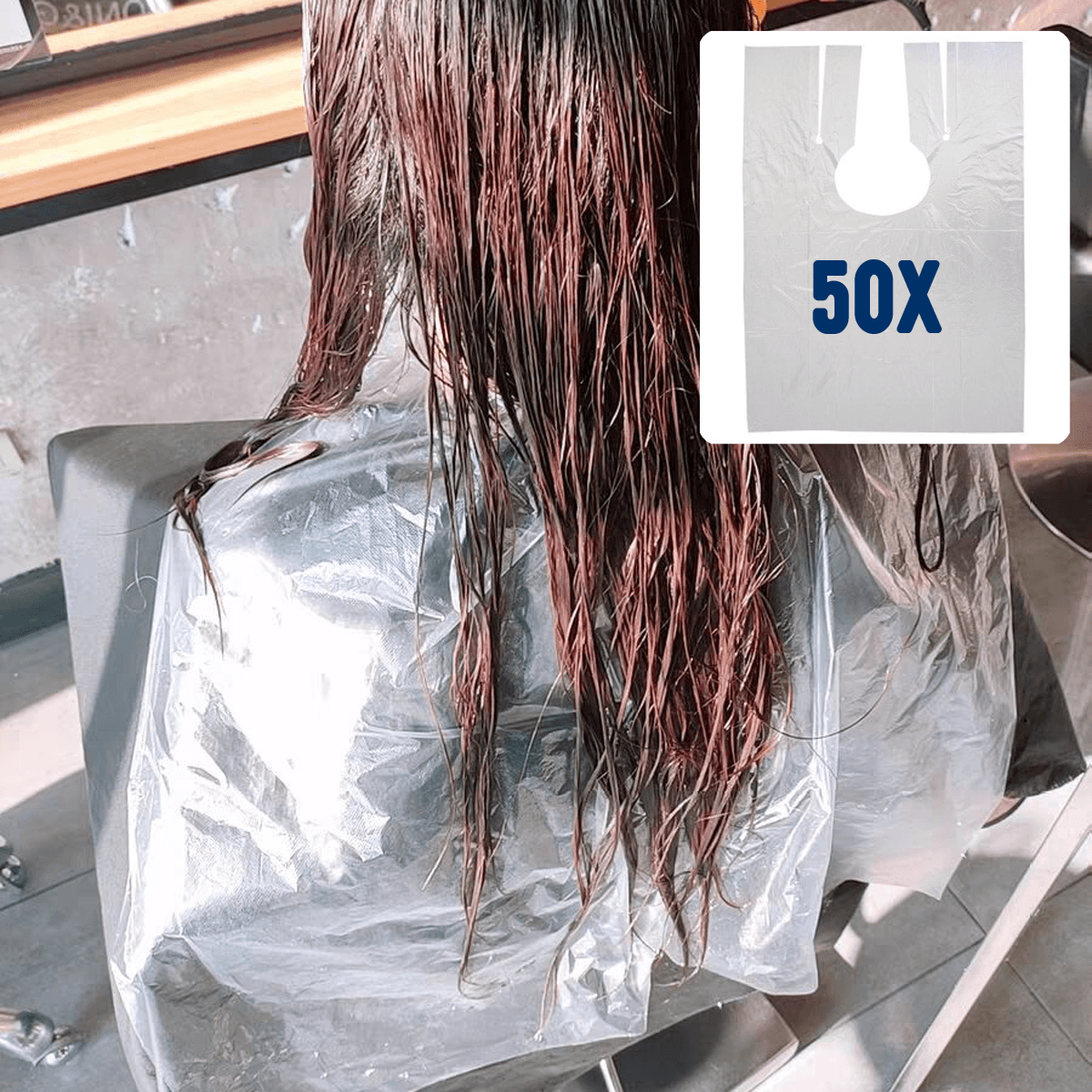 50Pcs Disposable Salon Barber Gown Cloth Hair Cutting Cloak Hairdressing Cape