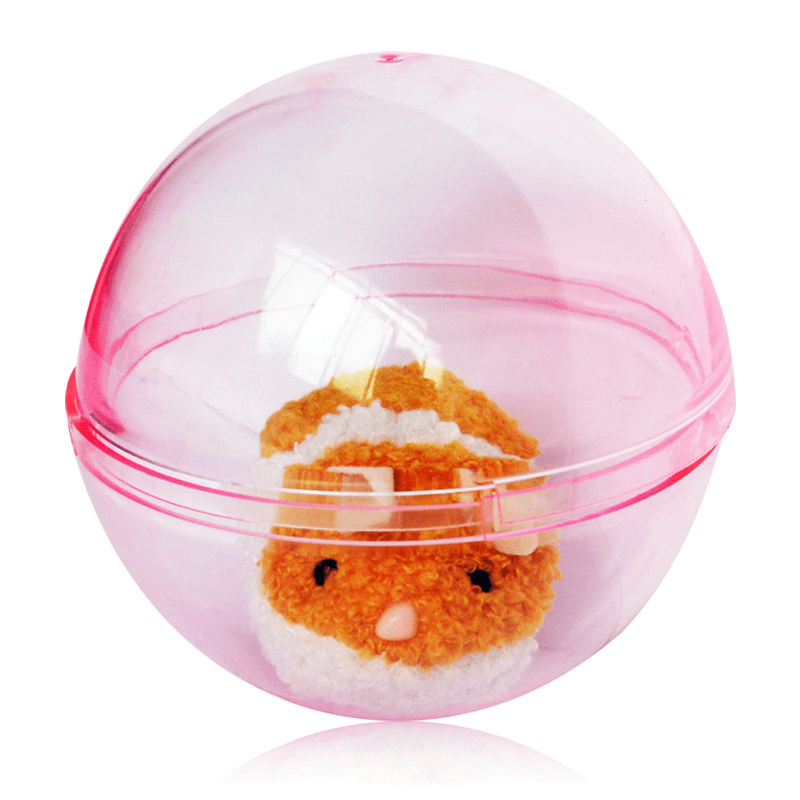 Elektrisch laufender Hamster-Rollball, lustiges kleines Plüschtier, Kompressionsstofftier, 13 x 9,5 x 13 cm