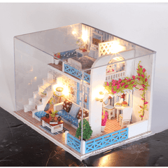 Iiecreate K-019 Helen the Other Shore DIY Dollhouse with Furniture Light Music Cover Gift House Toy