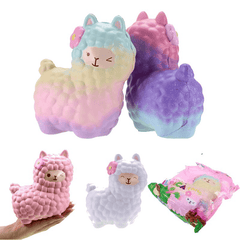 Vlampo Squishy Alpaca 17X13X8Cm Licensed Slow Rising Original Packaging Collection Gift Decor Toy