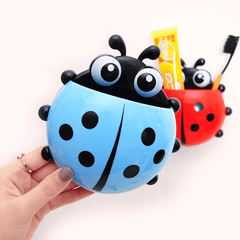 Cute Pocket Ladybug Wall Suction Cup Pocket Toothbrush Holder Bathroom Hanger Stuff Home Decoration