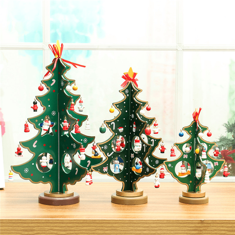 3D Wooden Christmas Tree Table Decoration Hanging Ornament