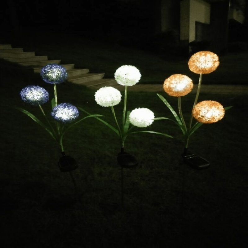 Dandelion LED Optical Fiber Solar Power Outdoor Light Lamp