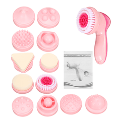 12 in 1 Electric Facial Cleaning Brush Wash Face Nose Skin Pore Cleaner Body Massage Beauty Machine