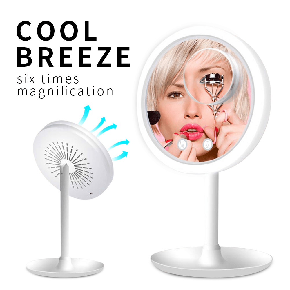 LED Mirror Makeup LED Light Vanity 5X Magnifying Mirrors with Fan LED Light