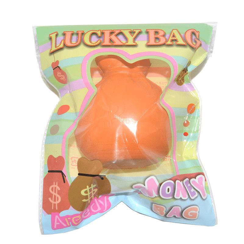 Areedy Squishy Fortune Money Lucky Bag Neujahrsgeschenk 9 cm lizenziertes langsam steigendes Originalverpackungsspielzeug