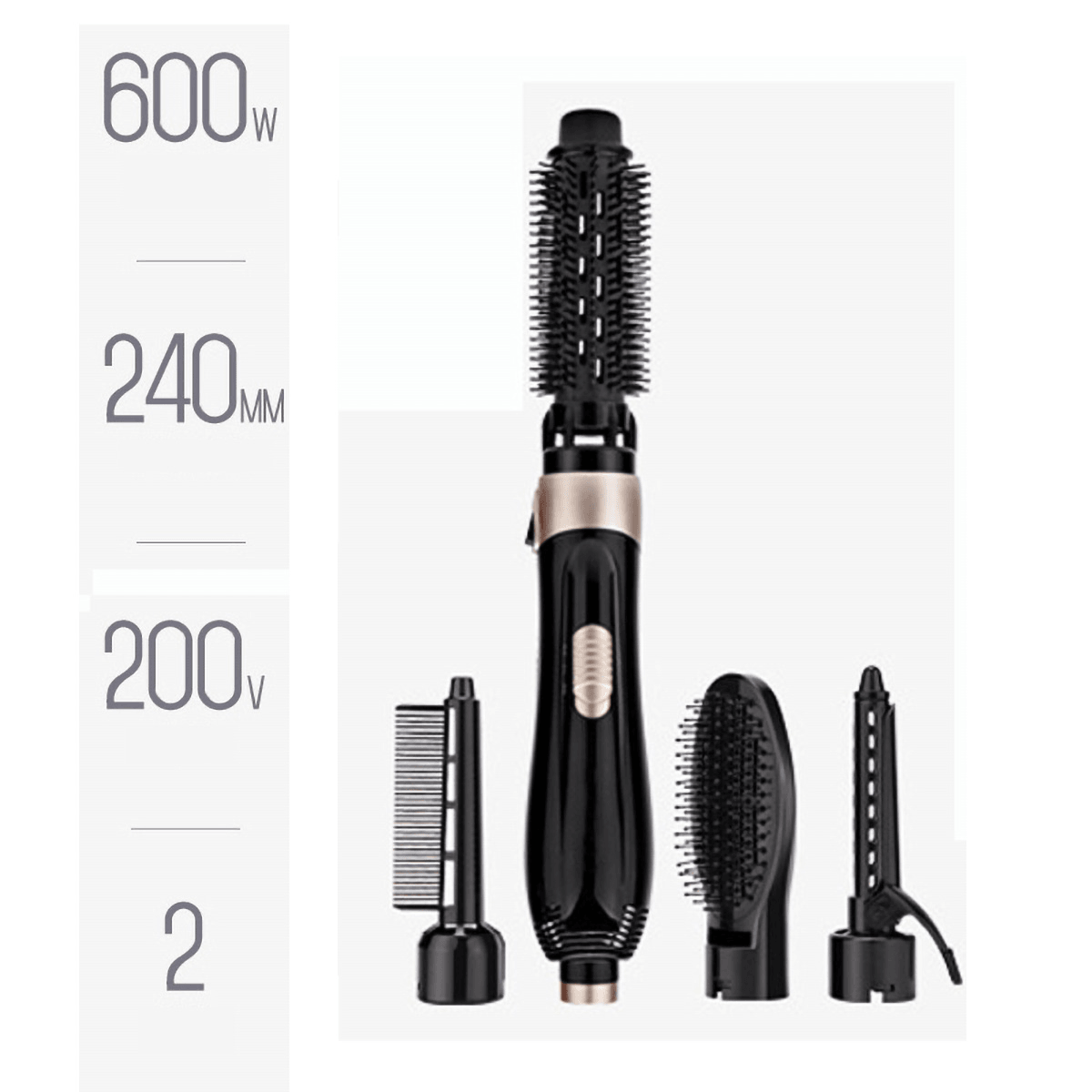 2-in-1-Profi-Haartrockner, Kamm, nasses/trockenes Haar, Glätteisen, Styling, Locken