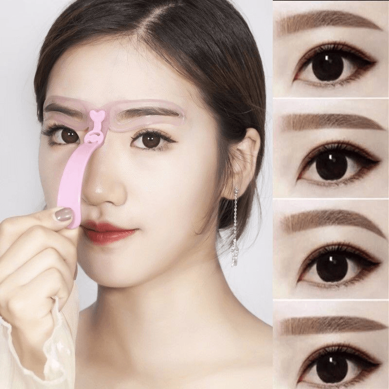 4 Pcs Reusable Eyebrow Model Template Eyebrow Shaper Defining Stencils Makeup Tools