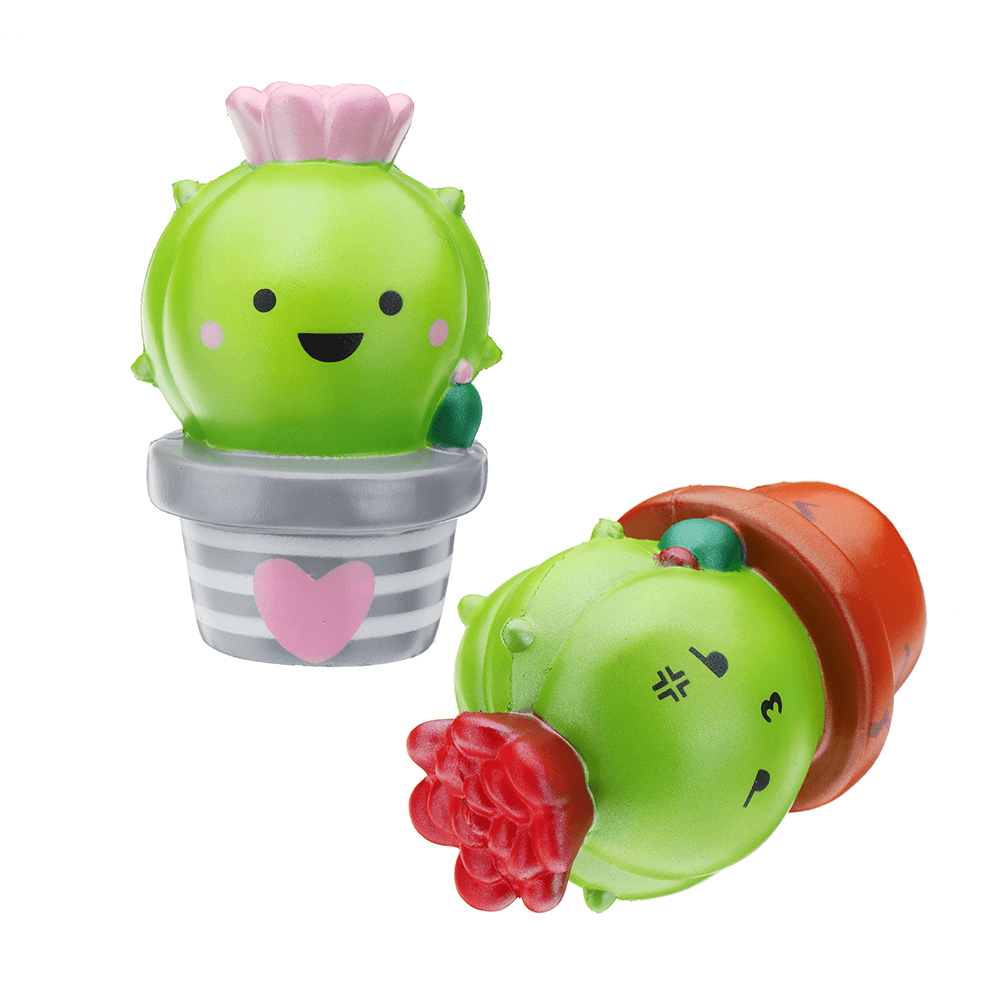 Momocuppy Cactus Flower Pot Squishy 18Cm Slow Rising with Packaging Collection Gift Soft Toy