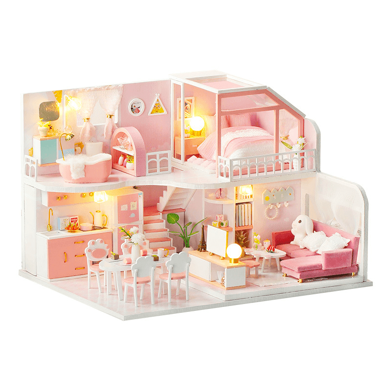 DIY Doll House Handmade Girl Heart Small House Model Assembled Art Villa Toy Birthday Gift Girl