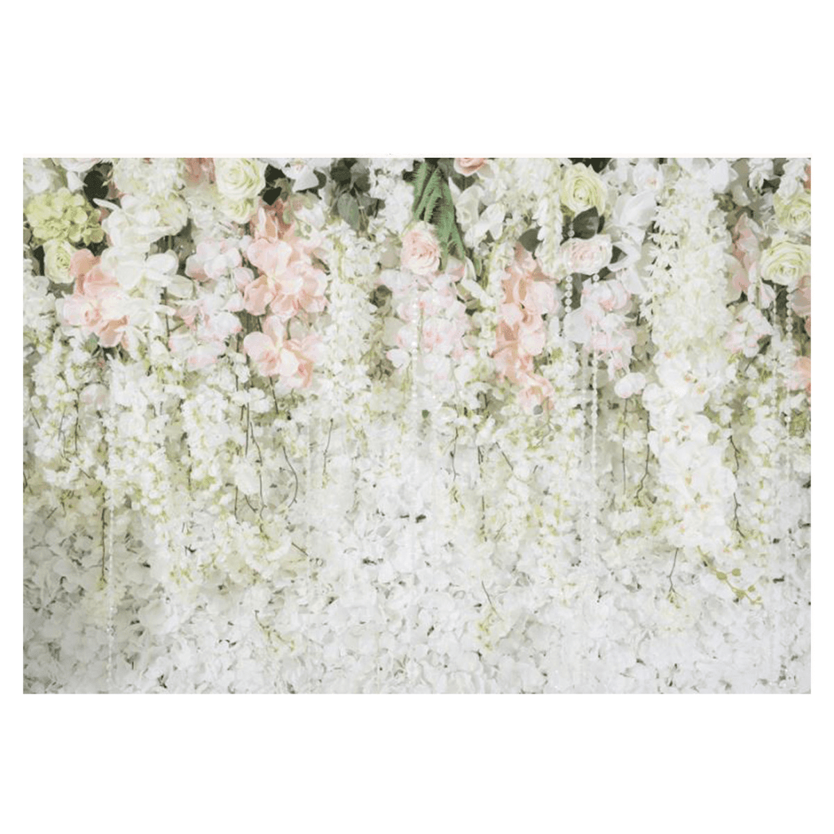 0.9X1.5M 1.5X2.1M 1.8X2.7M White Flowers Sea Photography Studio Wall Backdrop Photo Background Cloth for Birthday Wedding Party