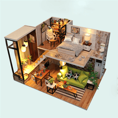 Multi-Style 3D Wooden DIY Assembly Mini Doll House Miniature with Furniture Educational Toys for Kids Gift