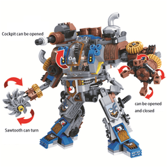 371 Pcs City Age of Steam Guards the Nation Building Blocks Mechanical Robots Warrior Figures Diy Assembly Blocks Toys for Kids