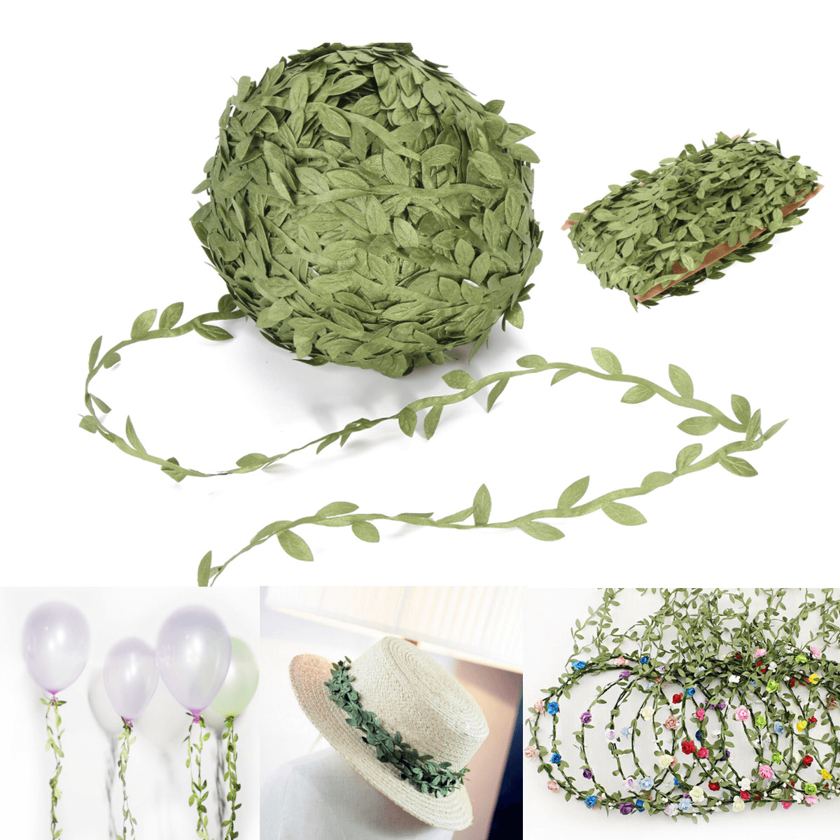 40-200M Artificial Green Ivy Vine Leaf Garland Rattan Foliage Home Wedding Decorations