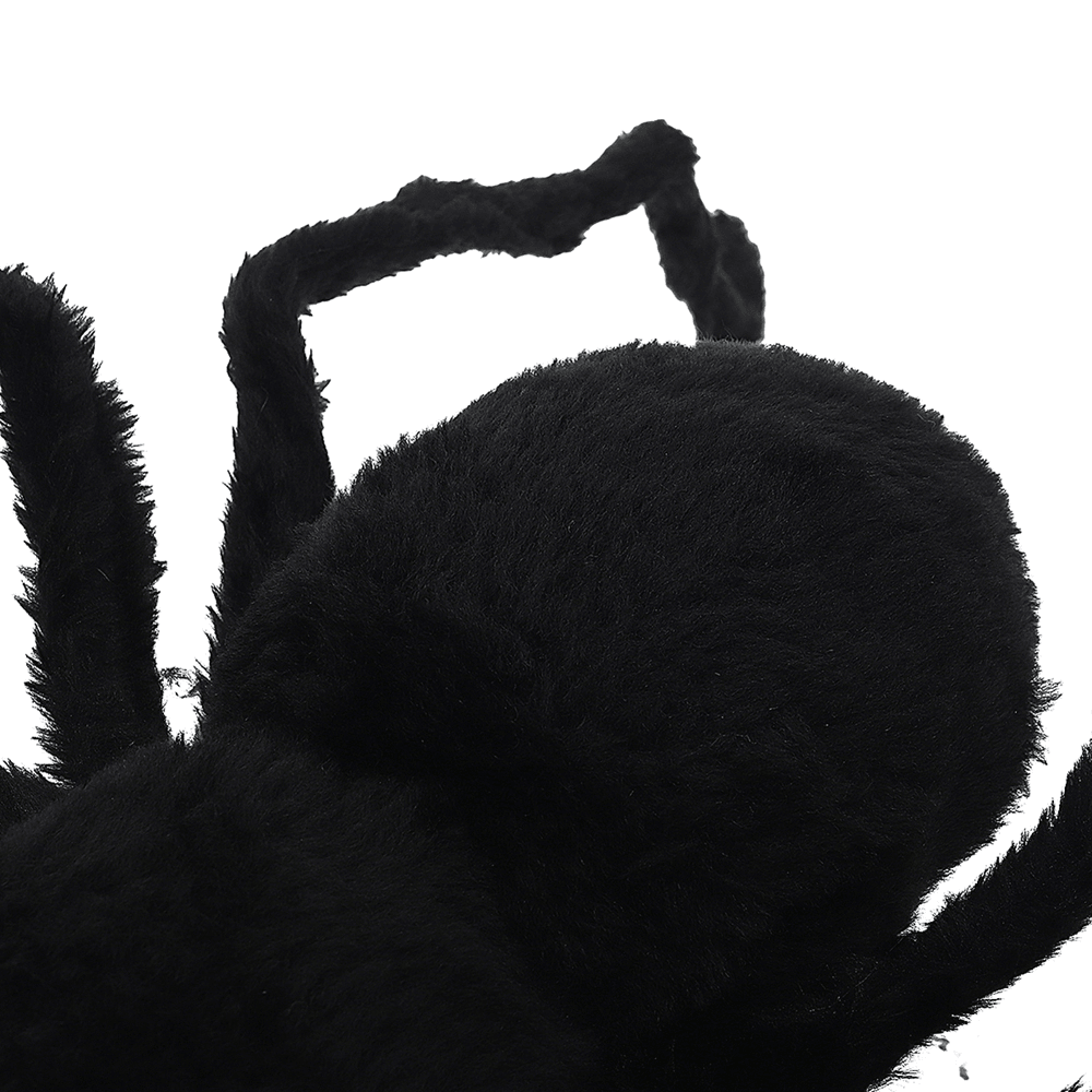 125Cm Black Spider Halloween Props Spider Web Plush Cotton Haunted House Decoration Toys with OPP Bag