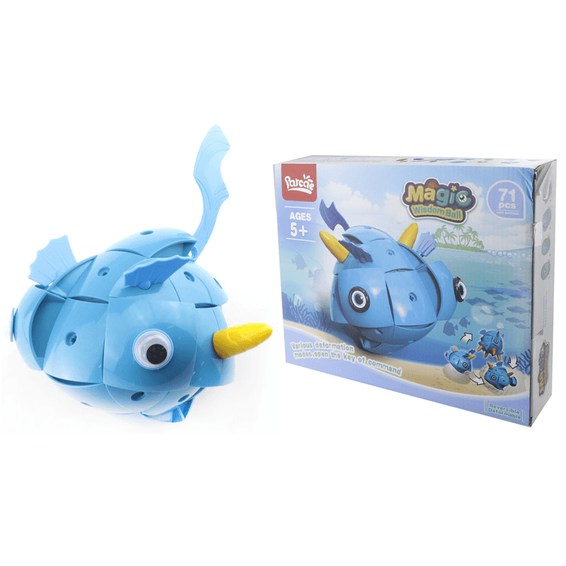 Parcae NS003 90PCS Magnetic Magic Wisdom Ball Blue Fish Blocks Various Deformation Puzzle Toys