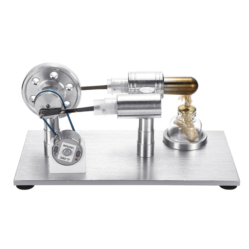 Metal Stirling Engine Model External Combustion with Light Bulb Developmental Toy