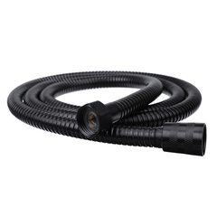 1.5M Black Stainless Steel Bathroom Shower Hose Handheld Water Pipe Fittings Shower Head Hose Replacement G1/2 Connection W/ Double Buckles