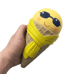 Squishyfun Ice Cream with Sunglasses Scarf Squishy 18Cm Slow Rising with Packaging Collection Gift