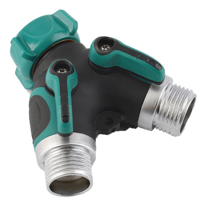 3/4 Inch Garden Hose 2 Way Splitter Valve Water Pipe Faucet Connector US Standard Thread