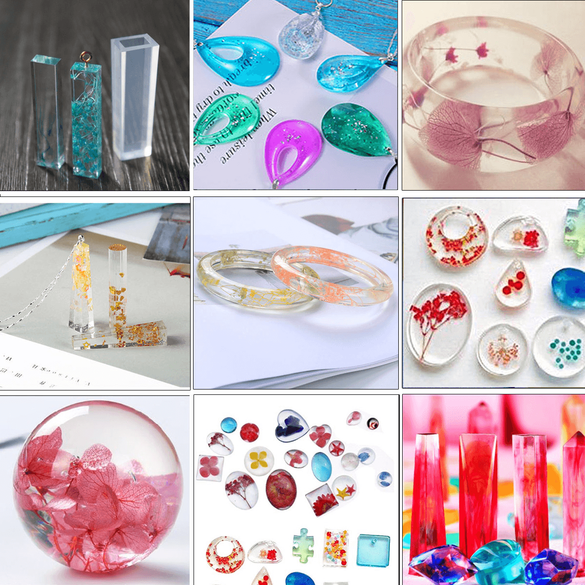 48/277Pcs Resin Casting Molds Kit Jewelry Pendant Silicone Mould Making Craft