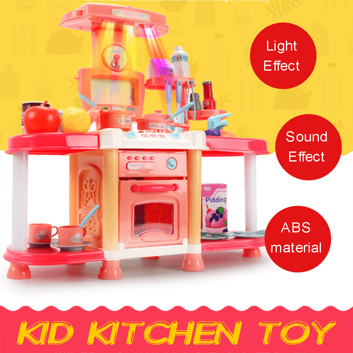 Children'S Playhouse Kitchen Toy Set Sound and Light Sound Effects Girls Cook and Cook Utensils