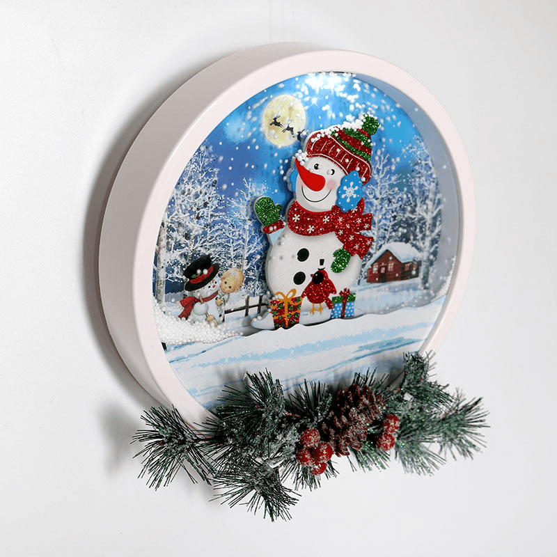 Christmas Party Home Decoration Snow Music Wreath Ornament Toys for Kids Children Gift