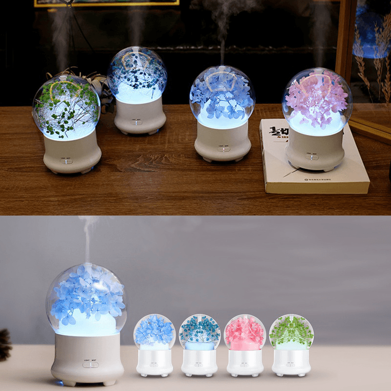 4 Colors Immortal Flower Mini Aroma Humidifier Essential Oil SPA Diffuser Purifier Atomizer