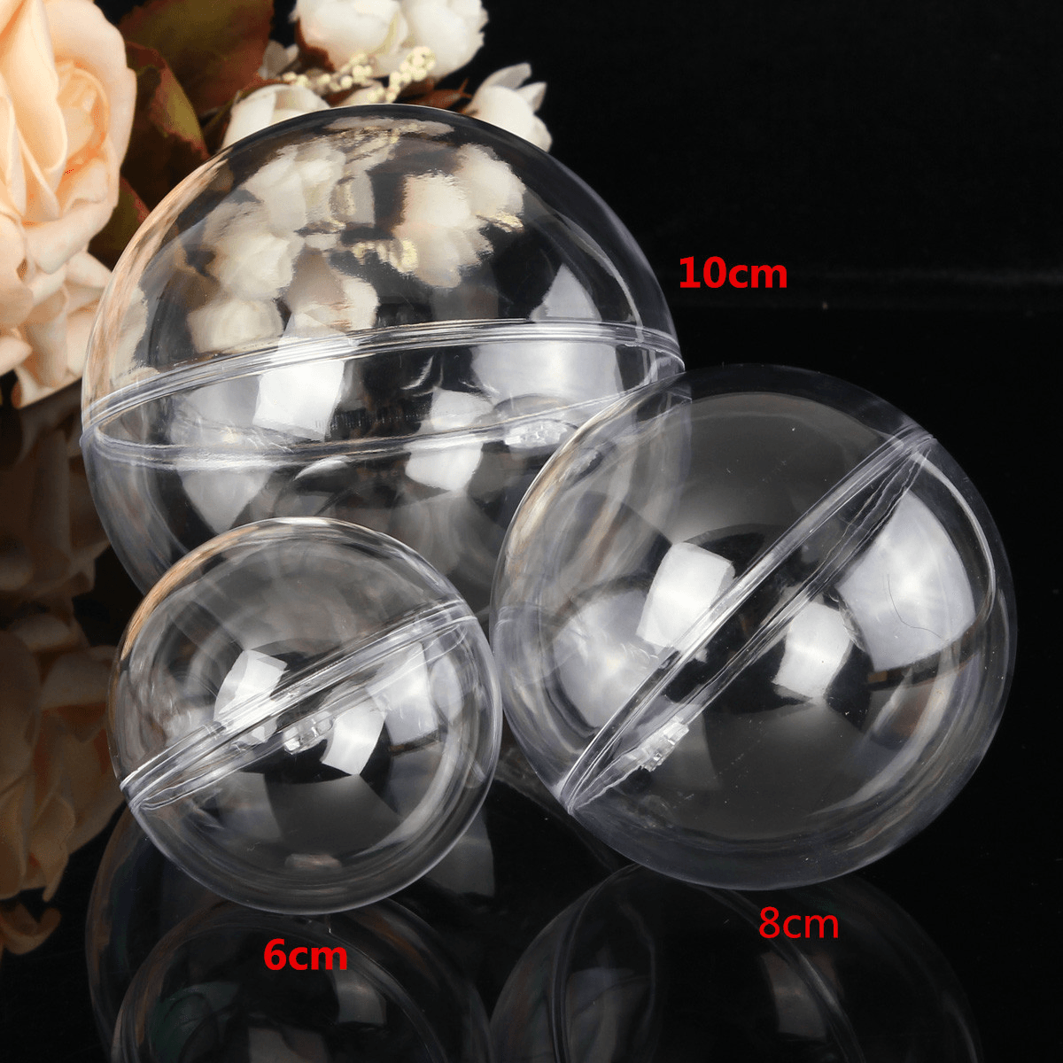 5Pcs Christmas Tree Decoration Clear Hanging Ball Gift Candy Hanging Decration Ball