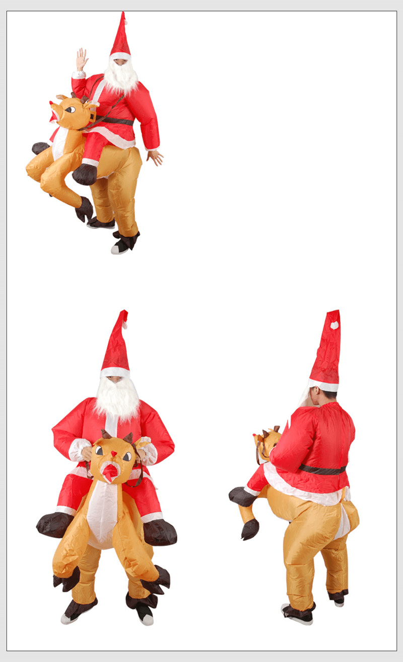 Christmas Party Home Decoration Inflatable Ride Deer Santa Claus Costume Toys Props for Kids Gift