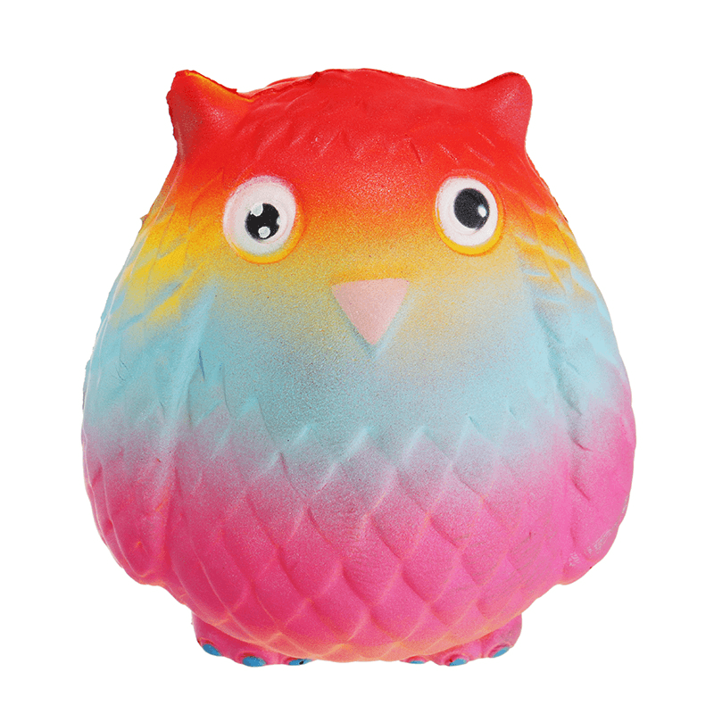 Jumbo Squishy Rainbow Owl 12Cm Soft Slow Rising Toy with Original Packing