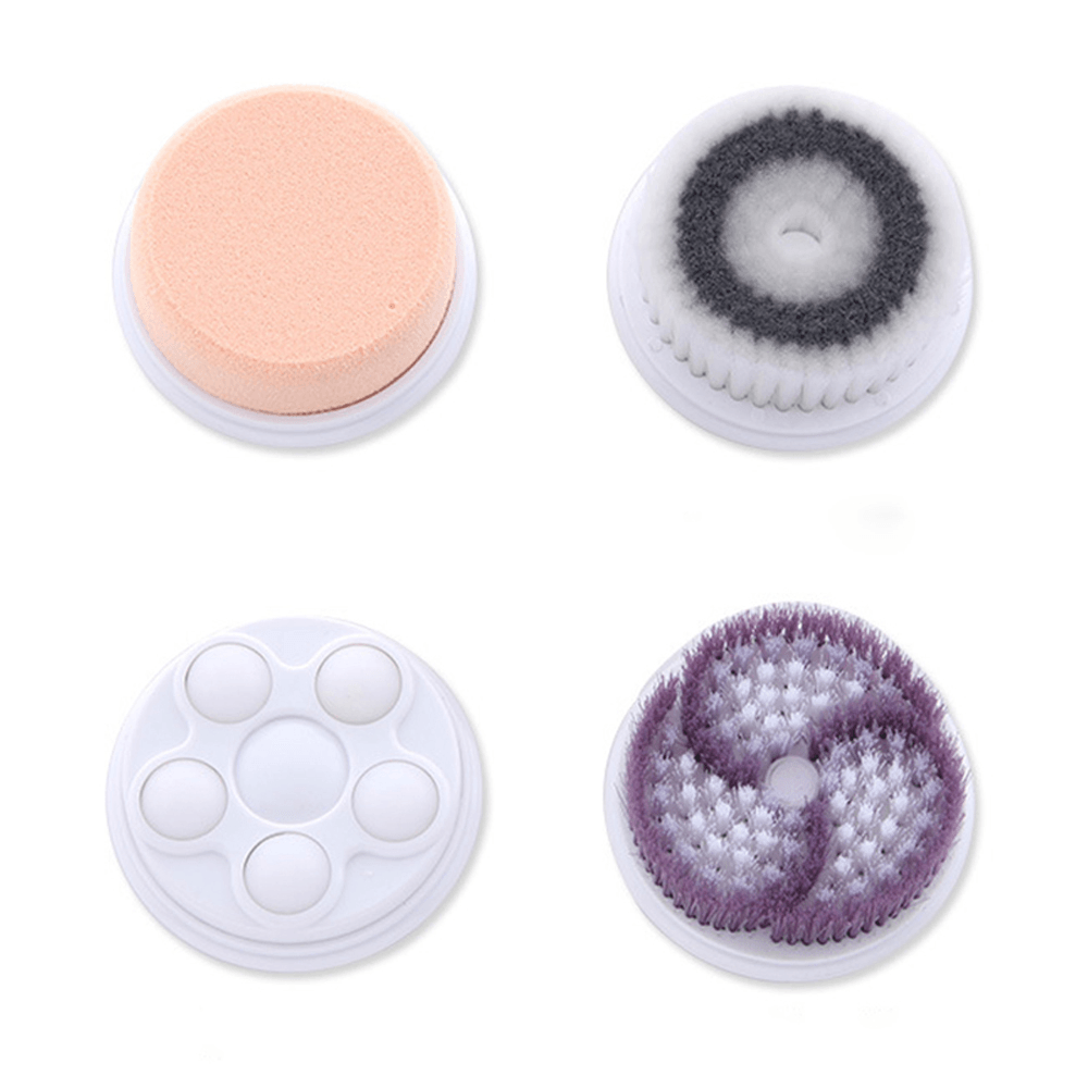 4 in 1 Sonic Facial Cleansing Brush Silicone Vibration Cleaning Device Personal Skin Care Brush Face Scrubber Tool Beauty Machine