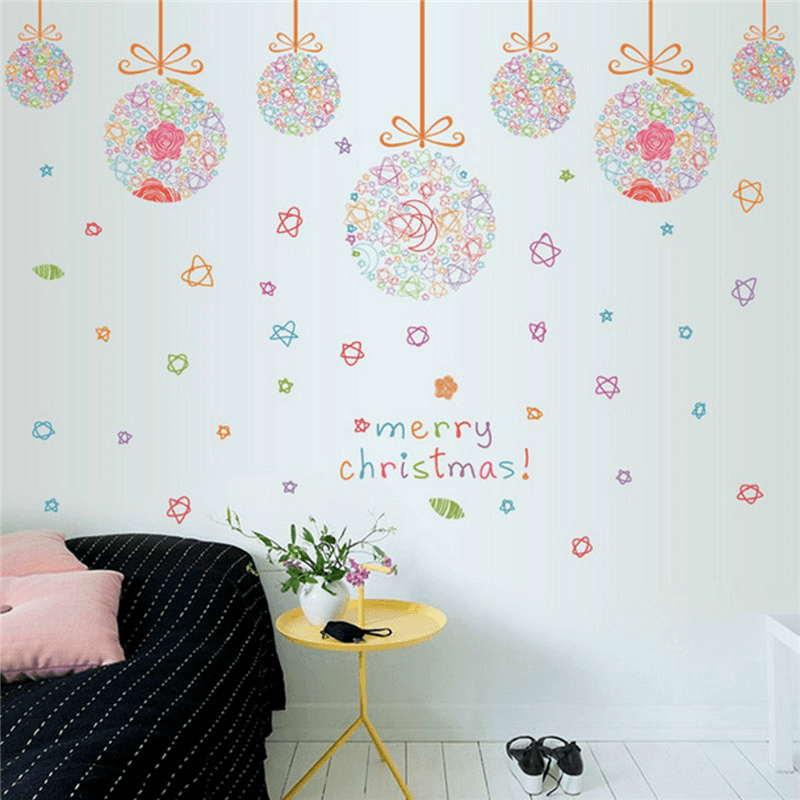 Christmas Party Home Decoration Removeable Wall Stickers Toys Oranment for Kids Children Props