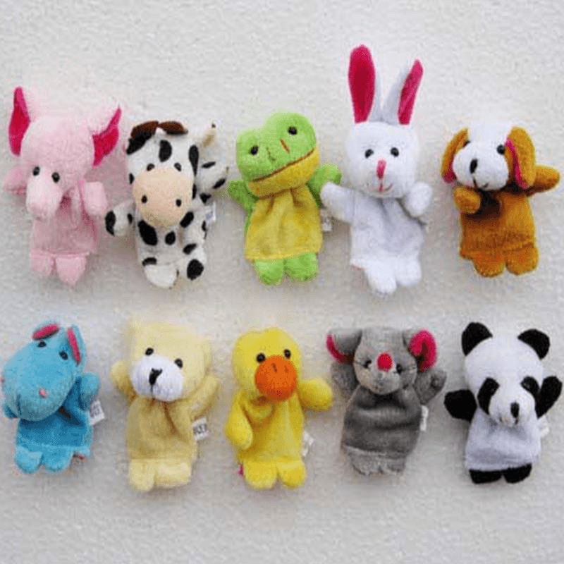 Family Finger Puppets Soft Cloth Animal Doll Baby Hand Toys for Kid Children Educational Gift