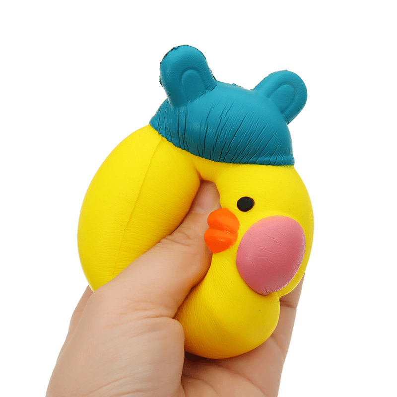 Gelbe Ente Squishy, ​​10 x 8,5 x 9 cm, langsam aufsteigend, mit Verpackung, Sammlung, Geschenk-Stofftier