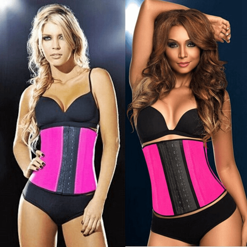 Bone Latex Rubber Waist Trainer Body Shaping Shaper Cincher Corset Underbust Slimming Belt