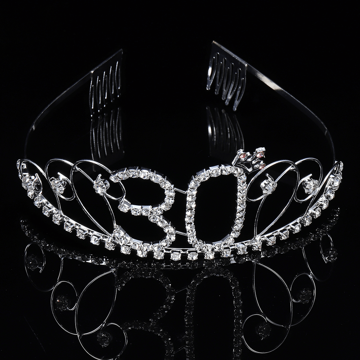 Crystal Birthday Crown Girl Tiara Princess Crown Accesorios para el cabello Happy Birthday Cake Decoraciones