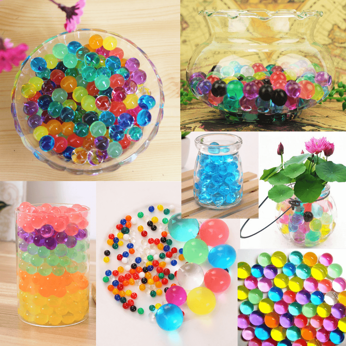 7000PCS Magic CS Water Beads Gel Balls Plant Flower Crystal Soil Mud Jelly Pearls Decor Toy