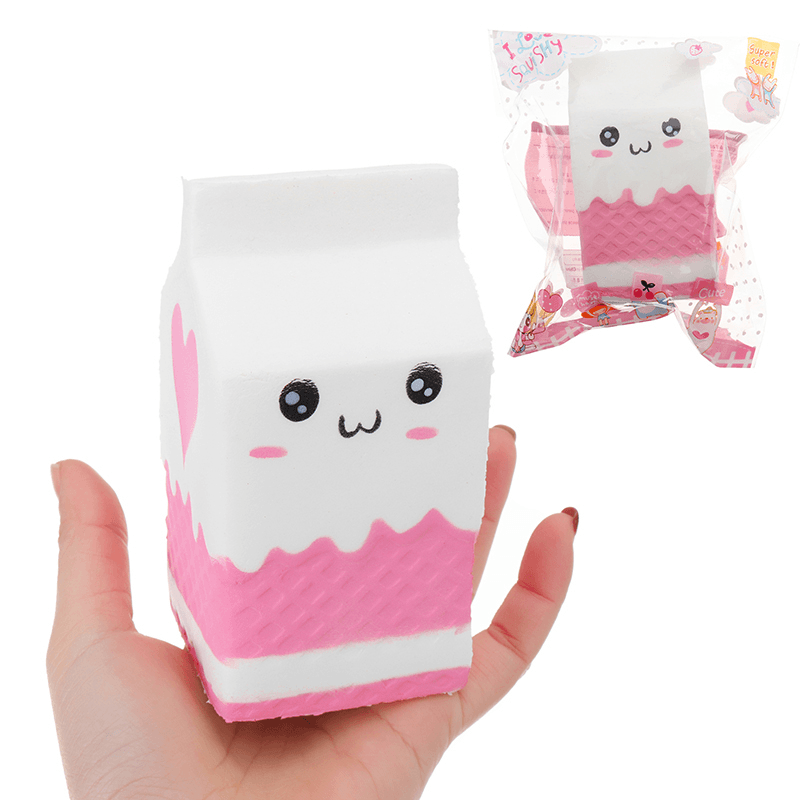 Squishy Jumbo Pink Milk Bottle Box 11Cm Slow Rising Soft Collection Gift Decor Toy