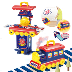 2 in 1 Multi-Style Kitchen Cooking Play and Portable Small Train Learning Set Toys for Kids Gift