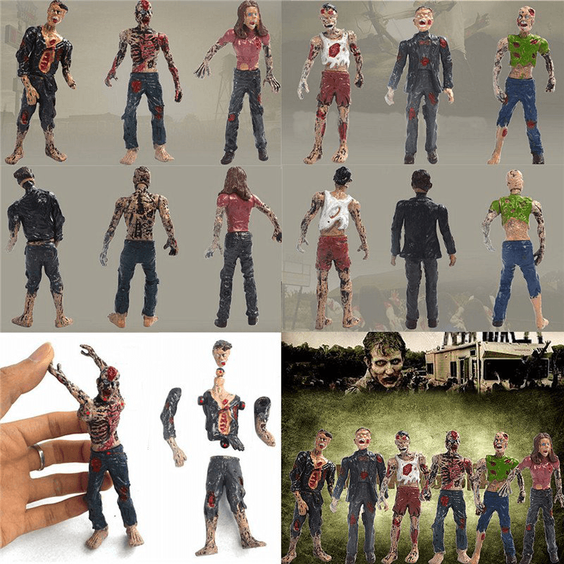 Six Set Zombie Model Terror Corpse Action Figures Model Toys for Kids Children Gift