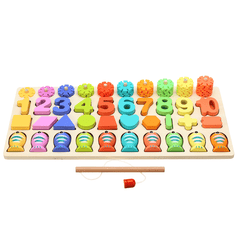 3/4/5 in 1 Zahlen- und Obstpuzzle aus Holz, Mathe-Puzzle für Kinder, Lernspielzeug